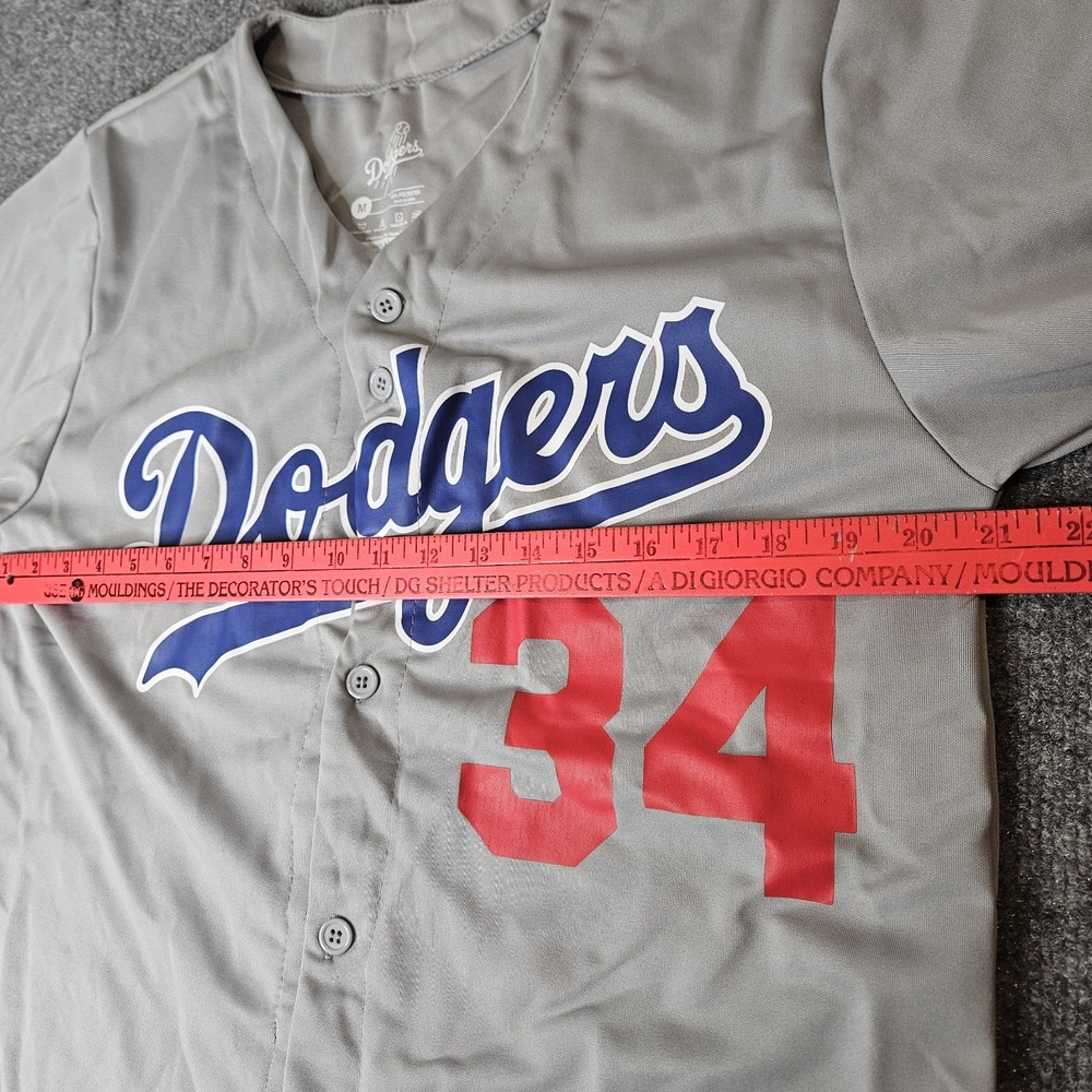 Los Angeles Dodgers Fernando Valenzuela 34 SGA Jersey Size Medium Gray Baseball - Picture 2 of 5